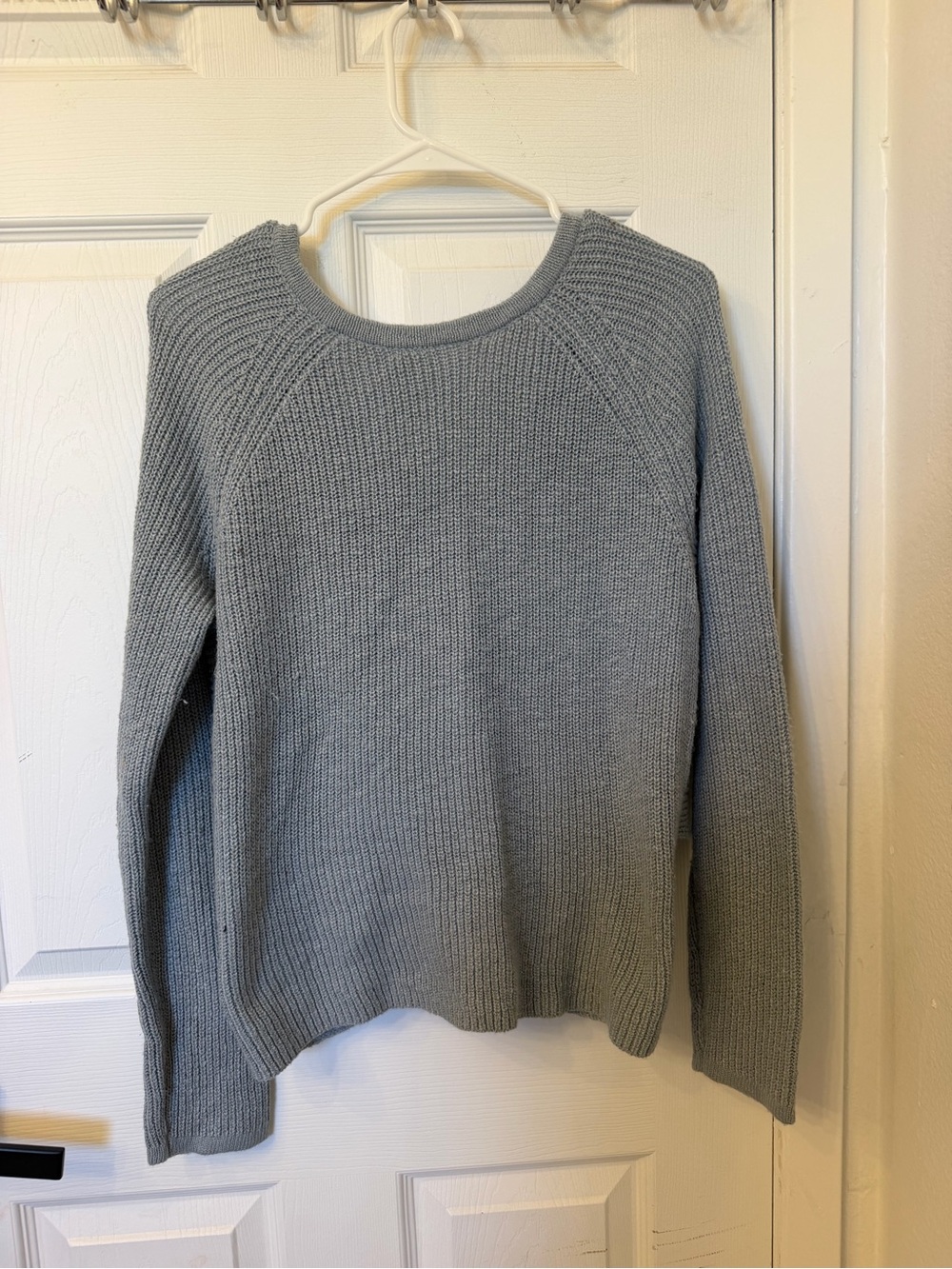 aerie Light Gray- blue Crewneck Knit Sweater